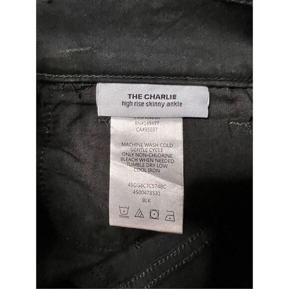 Joe's Jeans The Charlie Women's High Rise Skinny Ankle Coated Jeans In Black Siz - Picture 5 of 7
